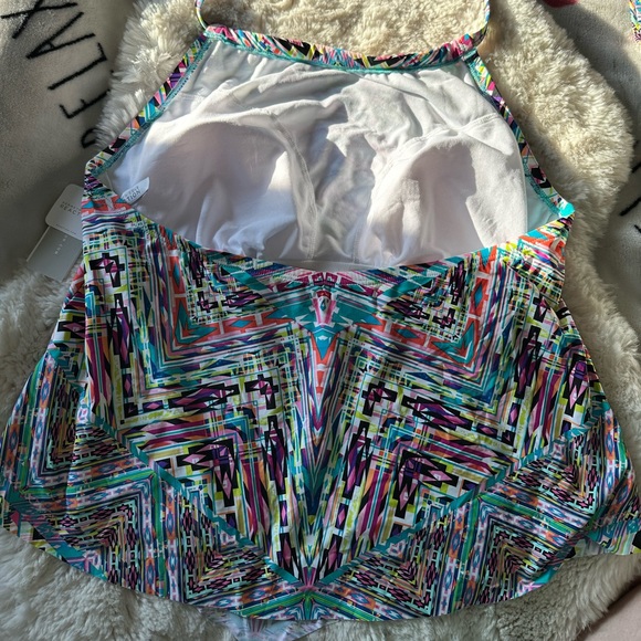 Kenneth Cole colourful bathing suit 👙 tankini. NWT - Picture 2 of 6